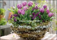 Klappkarte Korb mit Frhlingsblumen